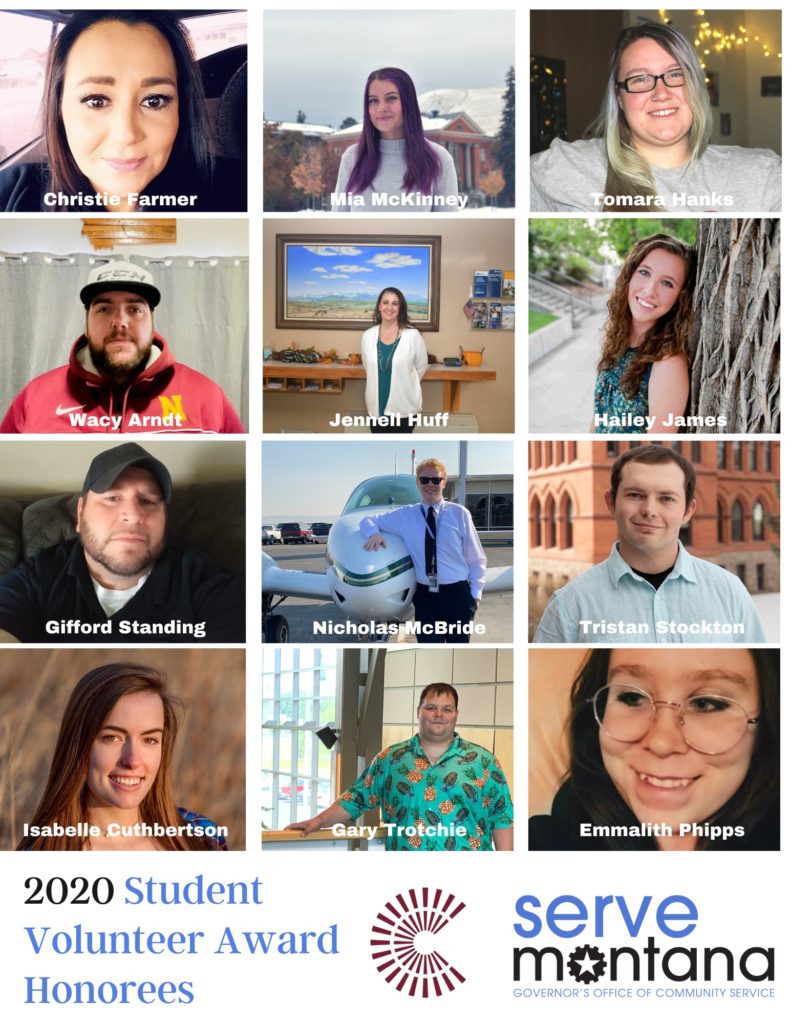 2020 Student Volunteer Award Honorees