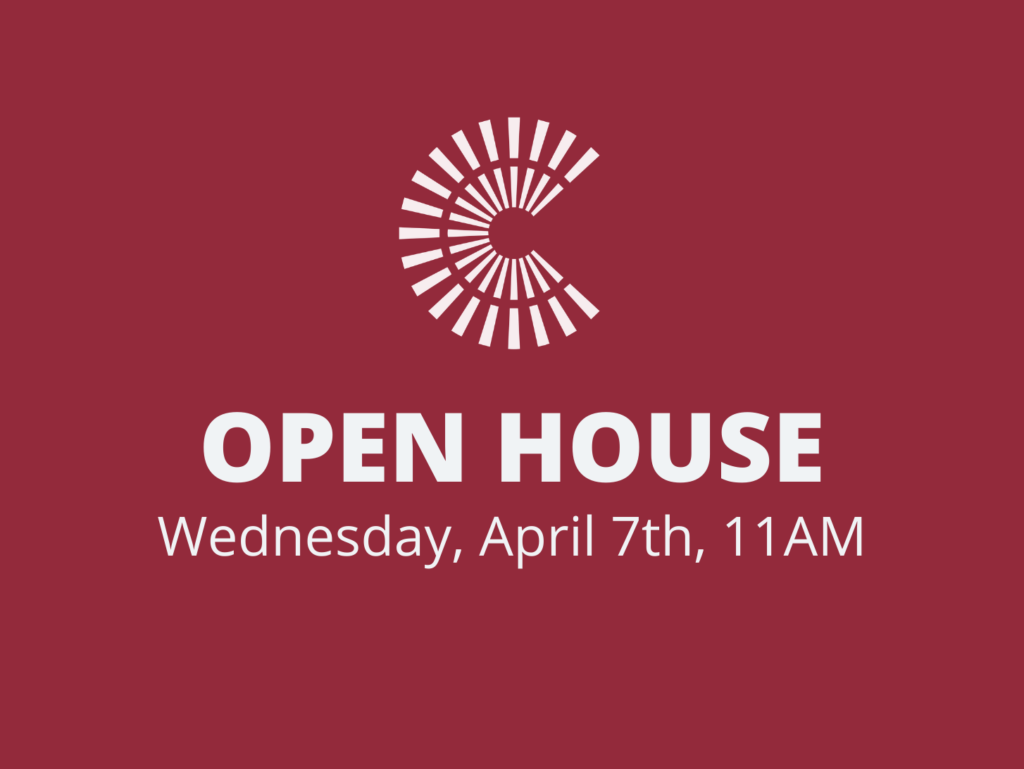 Open House Wednesday, April 7th, 11AM